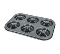 Birkmann Birkmann - Mini bandeja para horno (26,7 x 18,5 x 3,1 cm, diámetro de 7 cm, acero al carbono, 6 compartimentos, revestimiento antiadherente, molde pequeño
