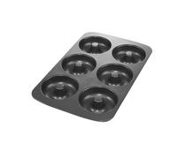 Birkmann, Easy Baking 881631 - Bandeja para donuts (9 cm de diámetro, 6 compartimentos, antiadherente, con receta)