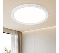 Birnetek® Lampara Techo 18W, Plafon Led Techo 1800LM, 4000K, IP44 Impermeable, Moderno Y Sencillo, Delgada Lámpara de Techo para Sala de Estar, Baño, Dormitorio, Cocina 220 * 21mm