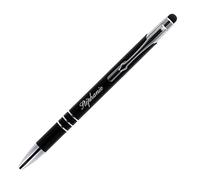 Biros Negros con Punta de Texto Personalizada - Grabe un Texto en Este biros - Biros Negros Brillantes con Punta Personalizada
