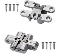 Bisagra cruzada ajustable oculta de acero izquierdo de 2 piezas, bisagra de puerta invisible, puerta plegable, herrajes for bisagras de mesa de comedor