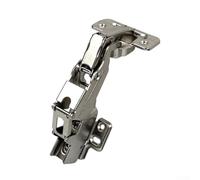 Bisagra de cierre suave para Hettich Sensys 8657i TH52, gran angular de 165 grados de acero laminado en frío para 16-30 mm de grosor, plata con copa de 35 mm y ajuste lateral de profundidad de altura
