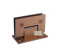 Bisagra de puerta de vidrio sin marco de acero inoxidable, 2 uds., bisagras de puerta plegables con Clip de vidrio de 180 grados(Rose Gold)
