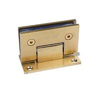 Bisagra de puerta de vidrio sin marco de acero inoxidable, 2 uds., bisagras de puerta plegables con Clip de vidrio de 180 grados(Titanium Gold)