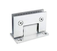 Bisagra de puerta de vidrio sin marco de acero inoxidable, 2 uds., bisagras de puerta plegables con Clip de vidrio de 180 grados(Brushed Steel)