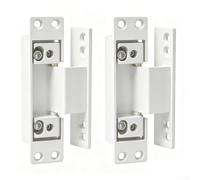 Bisagra de puerta invisible ajustable, bisagra cruzada oculta para puertas interiores de madera, marco de aluminio con alineación bidireccional, acabado negro, paquete de 2 (blanco)