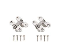 Bisagra plegable invisible de aleación de zinc niquelada, conector de estilo oculto for instalación de puerta interior(Nickel 2 pcs)