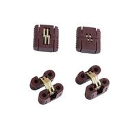 Bisagras cruzadas ocultas for mesa y silla, puerta plegable de hierro plástico, accesorios Hardware ocultos, 4 Uds(Brown-4pcs)