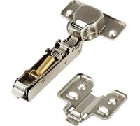 Bisagras de cierre suave para puertas: 20 unidades. Bisagra de acero de 110 grados para armarios de cocina. Placa de montaje con sistema de cierre lento de 35 mm. Compatible con marcas como B&Q, Ikea,
