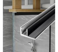Bisagras puerta vidrio 100 - 250 CM Puerta De Ducha Con Panel Fijo Canal En U Profundo, Pared Techo Piso Perfil De Riel De Puerta De Vidrio, Reemplazo De Guía Inferior(Fits 12mm Glass,115cm/45.3")