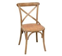 Biscottini Silla de madera maciza Vintage Thonet 44 x 47 x 88 cm - Silla de cocina de ratán y shienale con incrustaciones - Sillas de comedor - Sillas de exterior e interior Bistrot Rustiche Cross