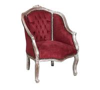 Biscottini Silla Luis XVI 80x57x63 cm | Butacas para Dormitorio | Sillon Barroco | Silla Antigua | Sillon orejero Vintage Antiguo