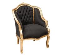 Biscottini Silla Luis XVI 80x57x63 cm | Butacas para Dormitorio | Sillon Barroco | Silla Antigua | Sillon orejero Vintage Antiguo