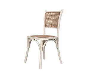 Biscottini Sillas de comedor de madera maciza y ratán - cocina y sala de estar de ratán - sillas de exterior e interior para eventos - paja rústica - Thonet vintage