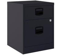 Bisley Cajonera Metálica de 1 Cajón Personal y 1 Cajón de Archivo A4 Móvil Antracita