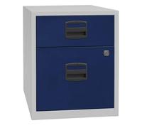 BISLEY Home móvil Armario Auxiliar PFA, 1 Universal cajón, 1 cajón, HR de Metal, 505 Cuerpo Luz Gris, Frente de Oxford Azul, 40 x 41.3 x 52.8 cm