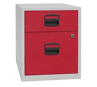 BISLEY Home móvil Armario Auxiliar PFA, 1 Universal cajón, 1 cajón, HR de Metal, 506 Cuerpo Luz Gris, Frente de Cardenal Rojo, 40 x 41.3 x 52.8 cm