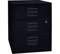 Bisley Home móvil Armario Auxiliar PFA, 3 Universal cajones, Metal, 633 Negro, 40 x 41.3 x 52.8 cm
