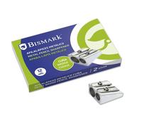 Bismark afilalapiz metalico doble para lapices normales o gruesos - color acero (12 uds)