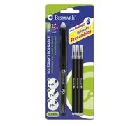 Bismark bolígrafo borrable negro con capuchón y recambio