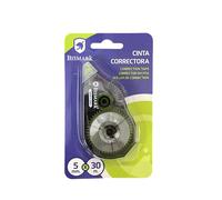BISMARK Cinta Correctora de 30M, ancho 5mm, Rollo Extra Grande, 5mm x 30m