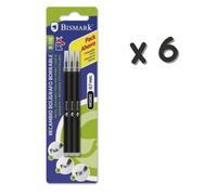 Bismark Fix Pack Ahorro 6 paquetes - 18 Recambios Bolígrafo Borrable - Punta Fina 0.7mm - Compatible Pilot Frixion - Negro