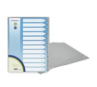 Bismark indice numerico con pestañas del 1 al 12 - multitaladro - formato a4 - fabricados en polipropileno - color gris (12 uds)