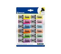 Bismark long-life pack de 12 mini marcadores fluorescentes - 6x neon y
