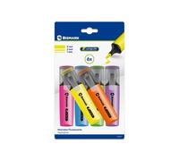 Bismark long-life pack de 6 marcadores fluorescentes neon - tinta de s