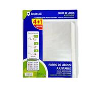 Bismark Pack 5 Forros de libros Autoadhesivo, Protector de libros y cuadernos, ajustable y Transparente