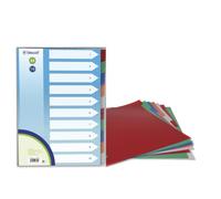 Bismark pack de 10 separadores de polipropileno - tamaño a4 - multitaladro - colores surtidos (12 uds)