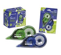 Bismark pack de 2 cintas correctoras 5mm x 12m - cuerpo transparente - forma ergonomica