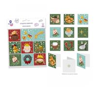 Bismark pack de 9 tarjetas de felicitacion navideña - adhesivo en la
