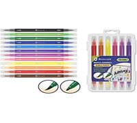 Bismark set 12 rotuladores lettering doble punta media/pincel c/surtid