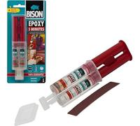Bison - Adhesivo epoxi para Metal, Piedra, Hormigón, Poliéster Kit de Reparación - Acero líquido Transparente - 2 componentes - Super Strong - Tiempo de secado 5 minutos!