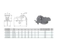 BISON-BIAL, modelo 1250-175, Tornillo de banco fijo 175 mm, ideal para sujeción industrial, cuerpo de fundición resistente, mordazas intercambiables, máxima precisión y estabilidad