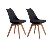 Bistro pack 2 sillas comedor negra 84x54x48 cm