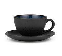 Bitz Taza con plato para té Bitz negro azul oscuro