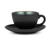 Bitz Taza con plato para té Bitz negro verde