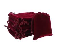 BIUDECO Bolsas de Obsequio para Joyas Cordón de Terciopelo Burdeos 50 Unidades de 10X8 CM Bolsa Pequeña Portátil para Organizar Joyería Dulces y Recuerdos Bodas y Viajes