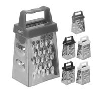 BIUDECO Rallador Compacto de Acero Inoxidable con 4 Superficies para Queso y Verduras, Mini Herramienta Portátil para Cocina y Viajes, Paquete de 6 Piezas