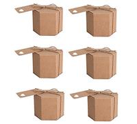 Biwwubik 100 unidades de cartón hexagonal, caja de caramelos de papel , caja de embalaje para caramelos, caja de regalo de boda pequeña