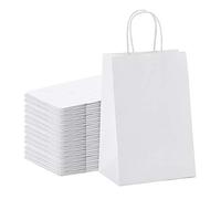 Biwwubik 50 bolsas de papel para compras, bolsa de regalo para llevar, bolsa de papel de embalaje redonda, bolsa de compras