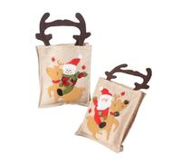 Biwwubik Bolsas de regalo de dulces navideños con diseño de alce, bolsas de regalo con forma de cuerno, regalo de Año , aulas escolares y regalos de fiesta, duraderas