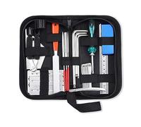 Biwwubik Kit de Herramientas de ReparacióN de Guitarra, Herramienta de Cambio de Cuerdas, Llave Inglesa, de Esmerilado, Regla de MedicióN, Larguero, Regla de NivelacióN, 25 en 1