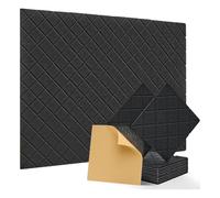Biwwubik Paquete de 12 Paneles Acústicos con Autoadhesivos, Paneles de Espuma A Prueba de Sonido de 12x12x0,4 Pulgadas, Baldosas Absorbentes de Sonido para Negras