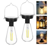 BIZOI 2 Piezas Reemplazo de Luz Solar Top, 8 cm Bombilla Solar Exterior, Luz Solar Exterior Jardin Repuesto con Bombilla LED Brillante para Luces Colgantes Aire Libre Patio, Decoración de Jardín