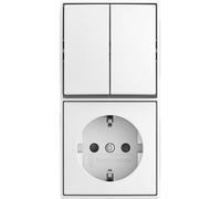 BJ Combinación 2601/5/20 EAPBJ-524. Interruptor de palanca, conexión en serie, SCHUKO
