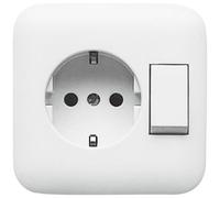 BJ Reflex SI, combinación de enchufes y interruptores, modelo 4310/6EUJ-214, con toma de corriente Schuko y interruptor, color blanco alpino