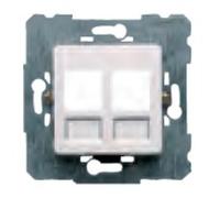 Bjc sol - Tapa adaptadora con bastidor 2 contactos rj45 sol-teide blanco